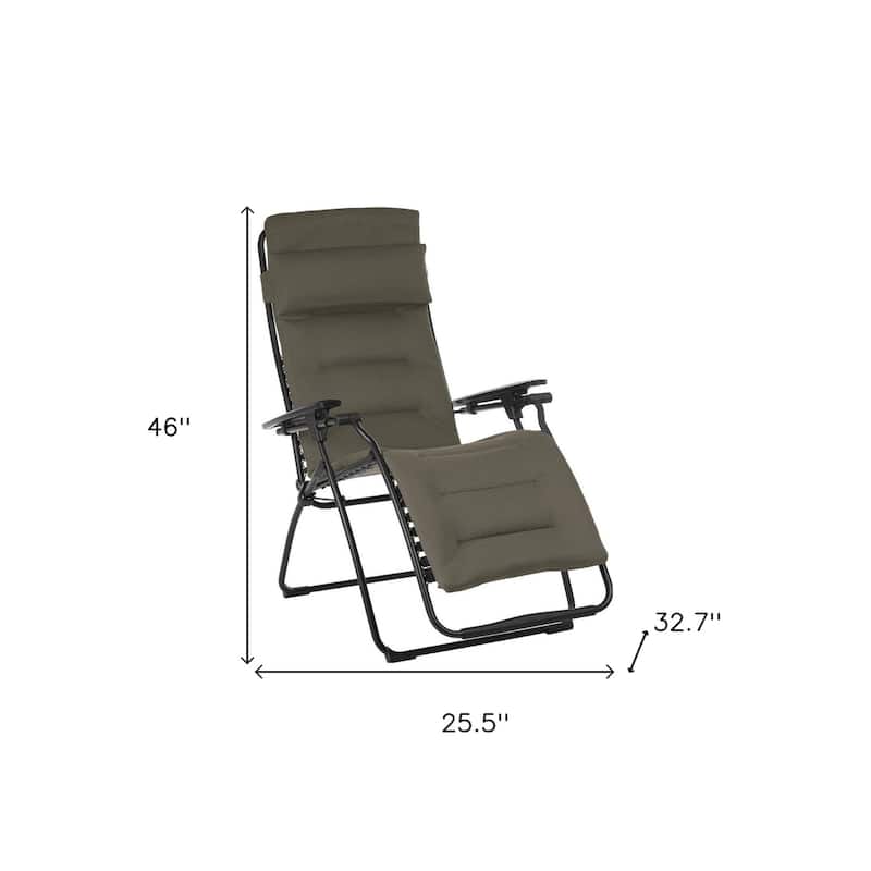 Outdoor Zero Gravity Chair Steel Frame with Removable Cushion