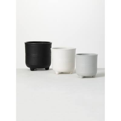 Sullivans Ceramic Footed Planters - Set of 3