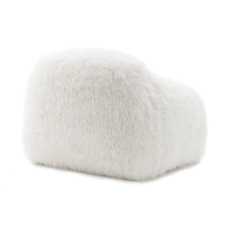 Furniture of America Cynra Modern 45-inch Faux Fur Swivel Arm Chair with Ball Pillow