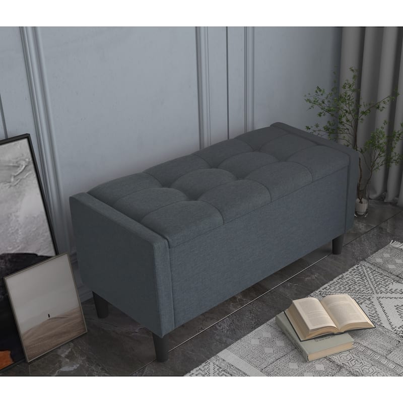 Braylen Upholstered Flip Top Storage Bench