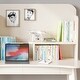 preview thumbnail 6 of 17, Kids Desk with Chair, Student Desk Multi-Tier Organizer, Solid Wood Bookshelf with Drawers