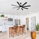 preview thumbnail 4 of 6, 66 Inch Modern Ceiling Fan With Dimmable Led Light 8 ABS Blades Smart Remote Control Reversible DC Motor Black For Home Office