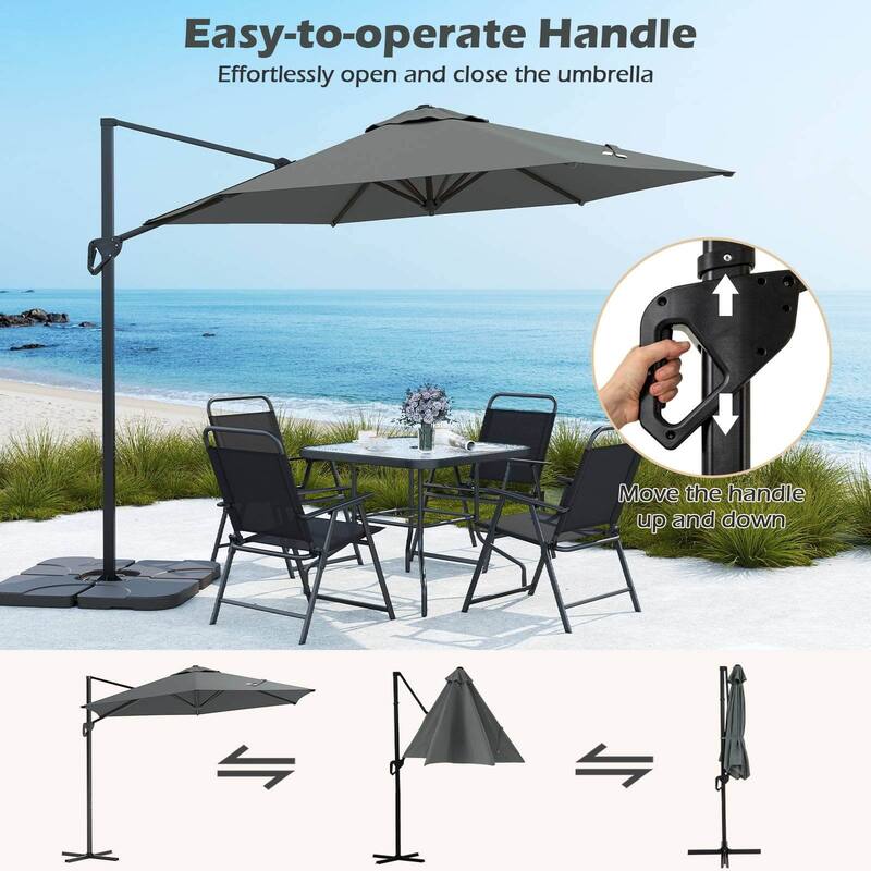 Costway 9 FT Cantilever Patio Umbrella Offset Hanging Umbrella with