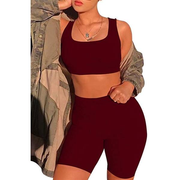 Gobles Women S Sexy Bodycon Tank Crop Top Shorts Sets Club 2 Piece Outfits Wi Xx Large On Sale Overstock 31694447 Made in usa, micropoly/lycra blend, machine washable. usd
