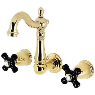 Kingston Brass KS122.PKX Duchess 1.2 GPM Wall Mounted Widespread - Polished Brass