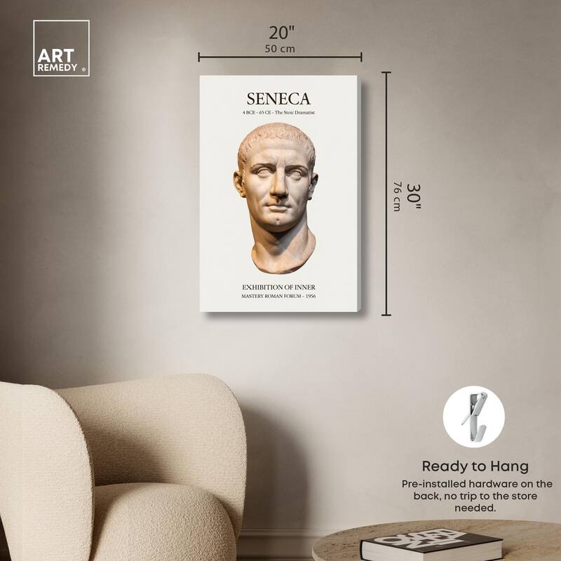Bust of Seneca Canvas by Art Remedy, Gallery Wrapped