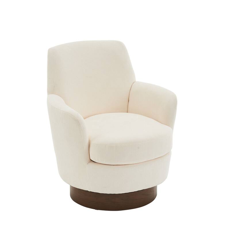 Modern Swivel Barrel Chair with Gold Stainless Steel Base