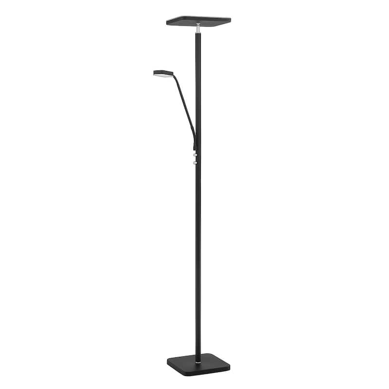 Ella Black and Satin Nickel Torchiere