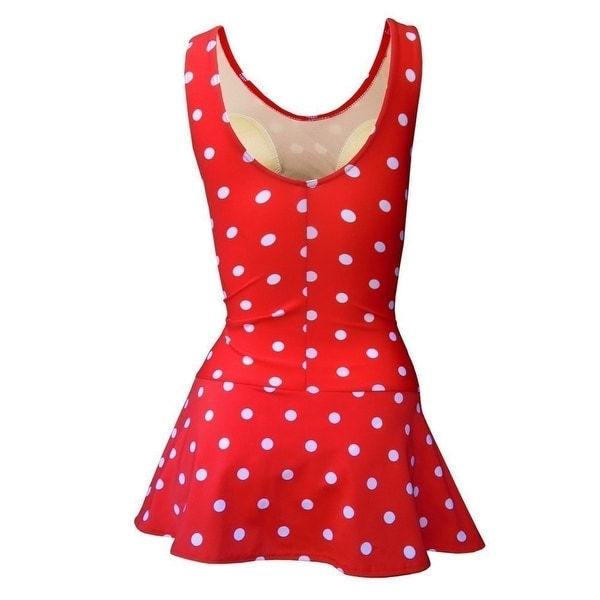 womens red and white polka dot dress