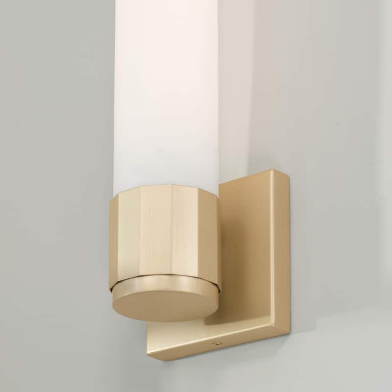 Sutton 1-light Soft Gold Wall Sconce w/ Soft White Glass