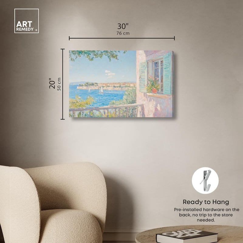 Mediterranean View Canvas by Art Remedy, Gallery Wrapped