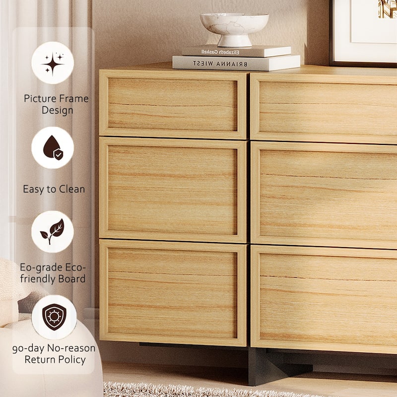 WAMPAT Modern TV Stand and 9-drawer Storage Cabinet Set of 2 for Living Room - TV Stand+dresser