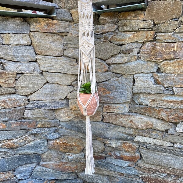 40"L Macrame Plant Hanger. Opens flyout.