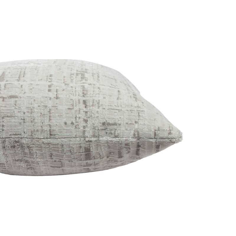 Sevita Gray/ Beige Modern Abstract Acrylic Blend Throw Pillow