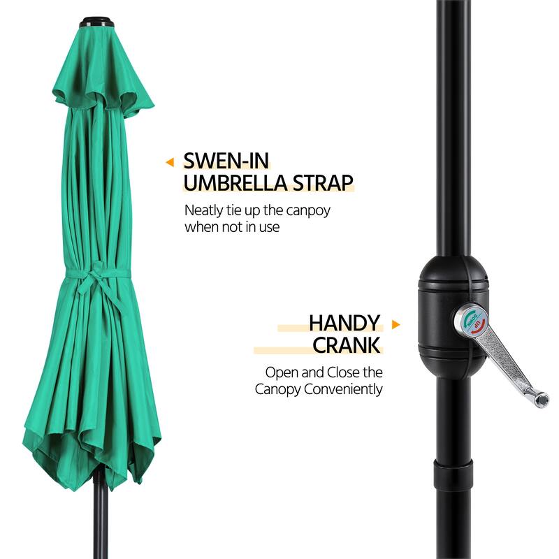 Yaheetech 9ft Patio Umbrella 8 Ribs with Push Button Tilt and Crank