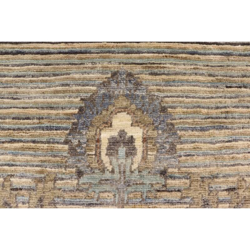 Vintage Inspired Gabbeh Floral Medallion Hand Knotted Area Rug