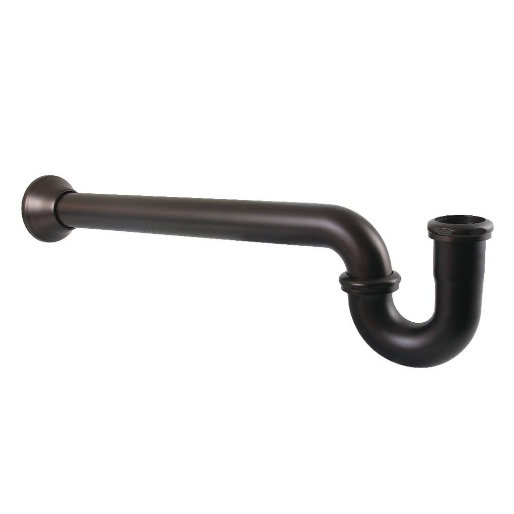 Kingston Brass Vintage 1-1/4 (or 1-1/2) x 1-1/2 Inch Decor P-Trap with Bell Flange, 19 Inch Length, 18 Gauge