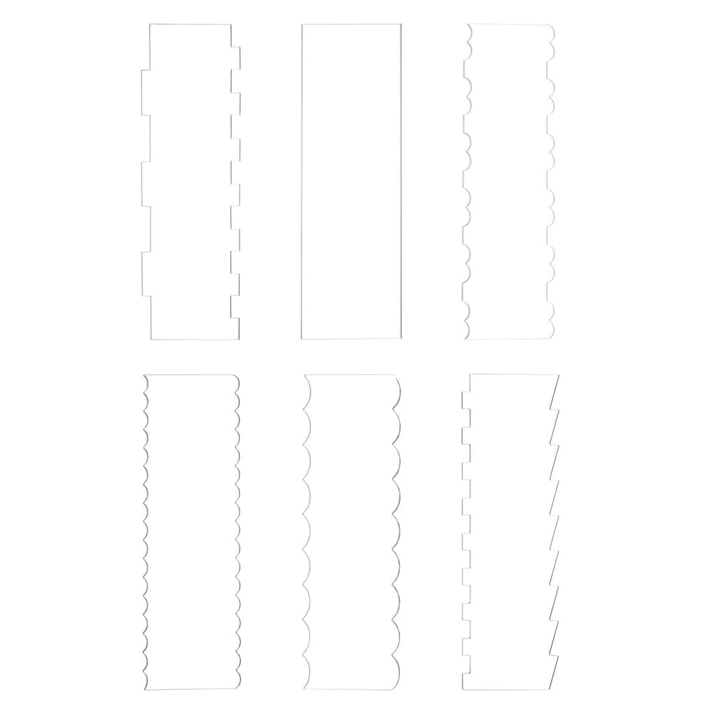 6 Pcs Clear Acrylic Cake Scraper Smoother Tool Set for Cake Decoration