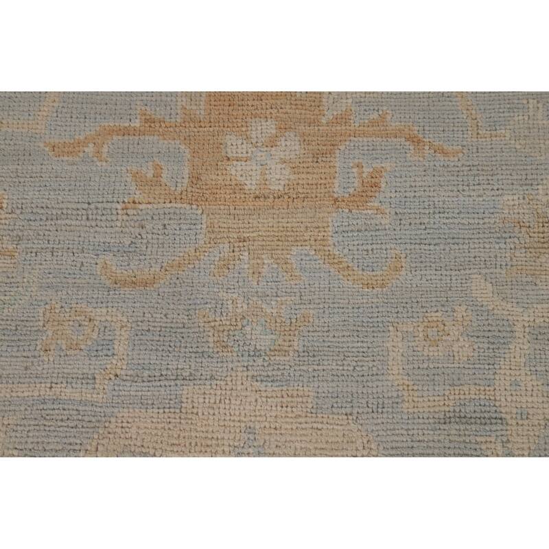 Vegetable Dye Oushak Turkish Rug Handmade Oriental Wool Carpet - 5'0"x 6'11"