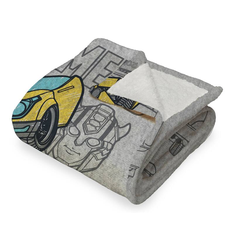 Hasbro Transformers Silk Touch Sherpa Throw Blanket