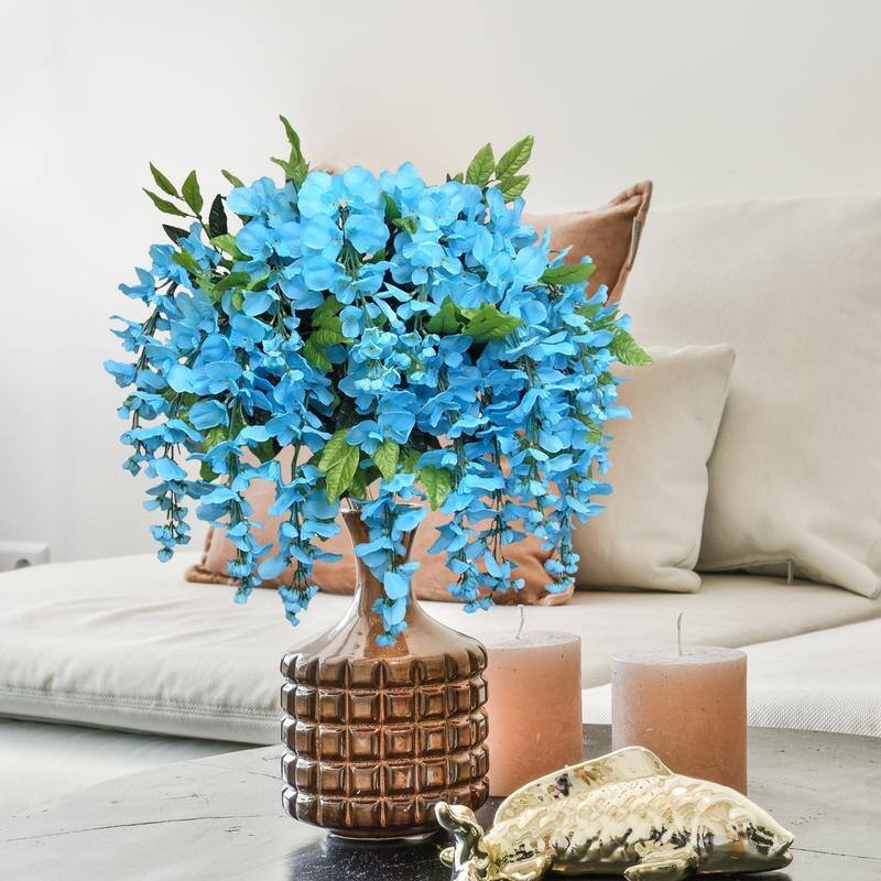 Faux Wisteria Flower Stems Bunch