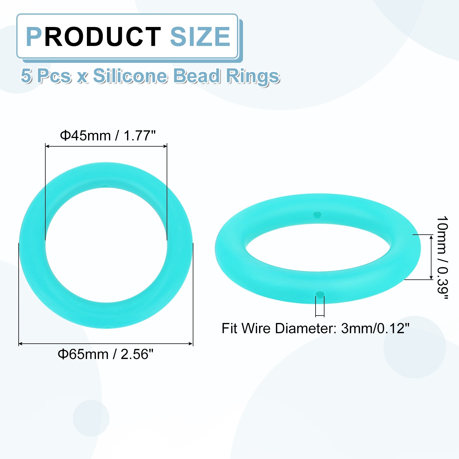 Silicone Bead Ring, Silicone Bead Loop with 2 Hole