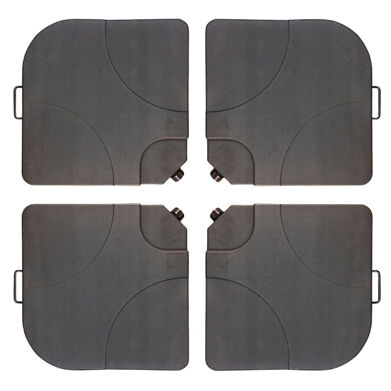 Island Umbrella 35-lb Resin Umbrella Base Weights in Black (4-piece Set) - Ebony