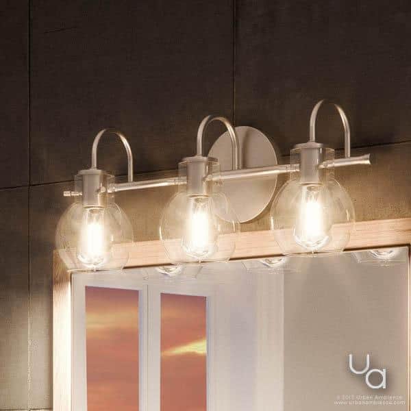 Shop Luxury Vintage Bathroom Light 9 H X 22 W With Industrial Style Floating Glass Design Aged Nickel Finish Overstock 19478057