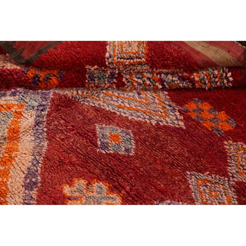 Tribal Moroccan Oriental Area Rug Wool Handmade Bedroom Carpet - 5'1" x 11'1"