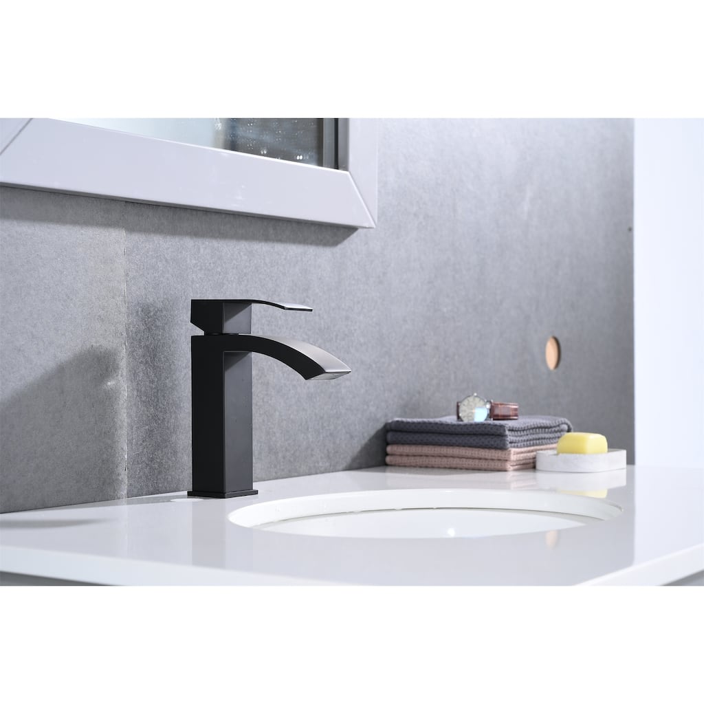 Single Handle Waterfall Bathroom Vanity Sink Faucet