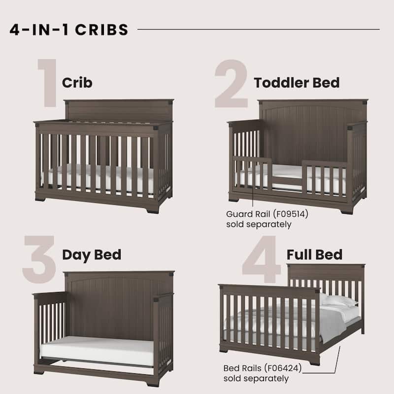 Child Craft Redmond Full Panel 4 in 1 Convertible Crib - N/A