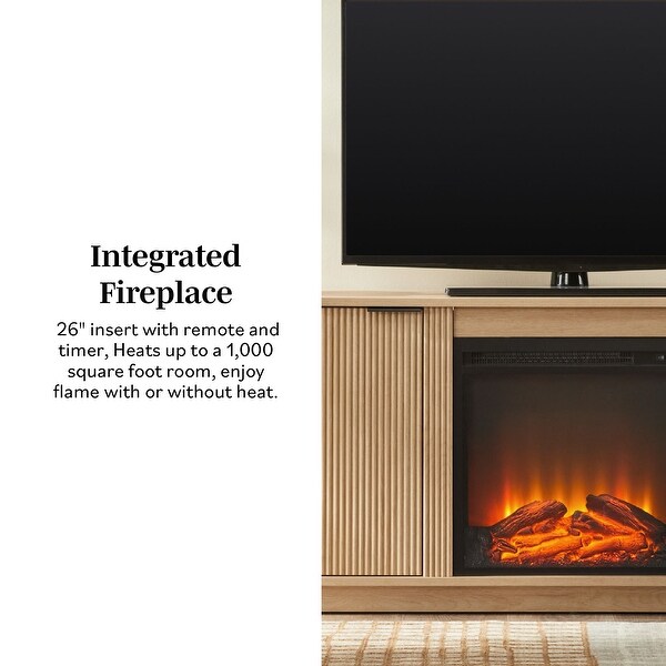 Walker Edison Modern Reeded 70-inch Fireplace TV Stand - Bed Bath