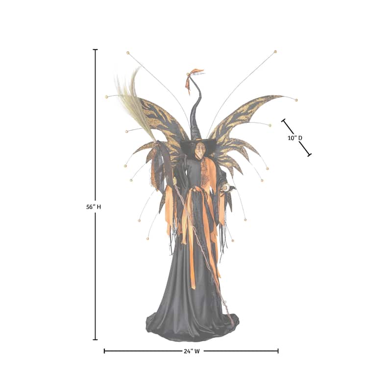 56" Resin With Fabric Haunted Witch