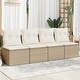 preview thumbnail 69 of 152, vidaXL Patio Sofa with Cushions Outdoor Seating Sectional Sofa Poly Rattan 24.4 x 86.6 x 27.2 in - Beige and cream 4-seater
