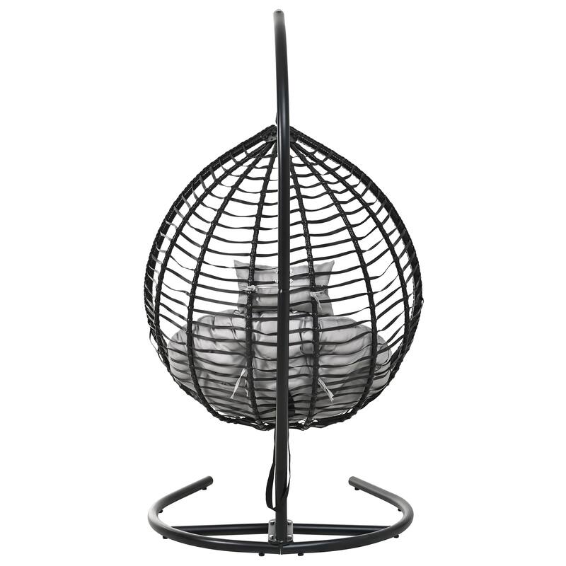 Hanging Hammock Chair with Stand, Rattan Design & Plush Cushion