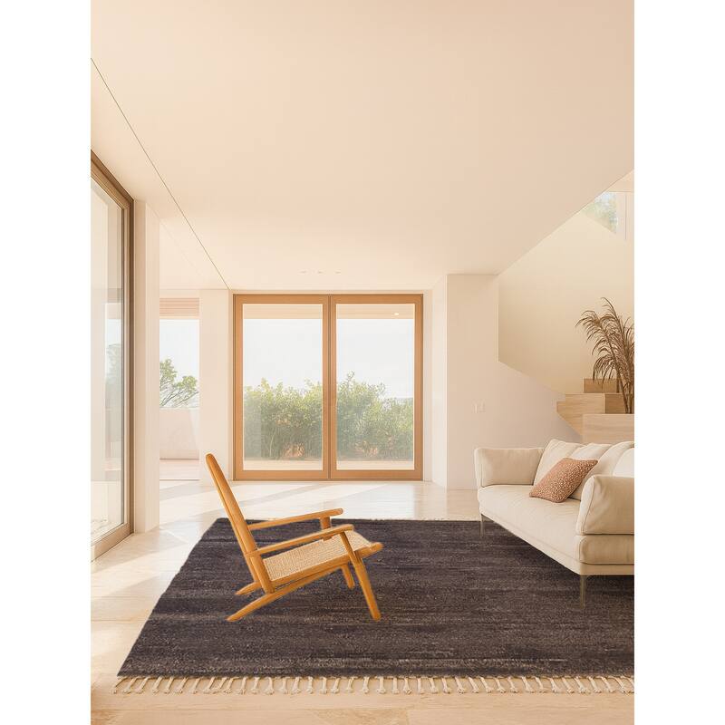 ECARPETGALLERY Hand-knotted Looma Charcoal Wool Rug - 8'3 x 10'3