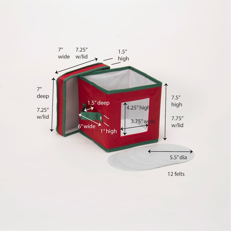 Household Essentials Holiday Saucer Storage Box - 8'' x 8'' x 7.5''