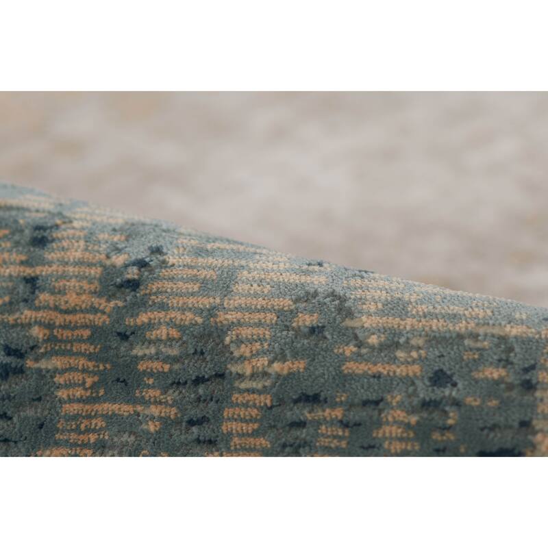 ECARPETGALLERY Machine Woven Sable Blue Area Rug