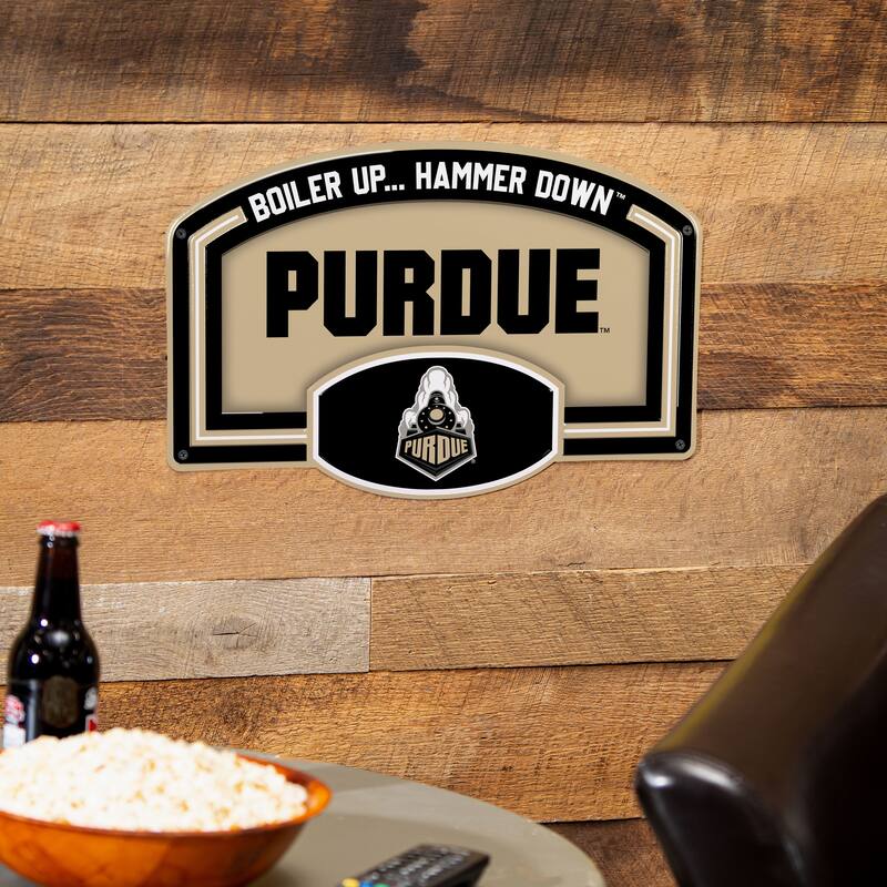 Purdue University Embossed Steel Wall Sign, 11" x 17"
