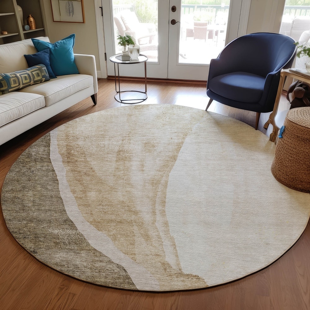 Machine Washable Indoor/ Outdoor Chantille Modern Abstract Rug