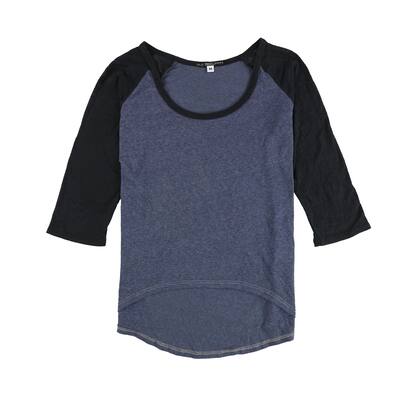 TRULY MADLY DEEPLY Womens Two Tone Basic T-Shirt,, Blue, Medium