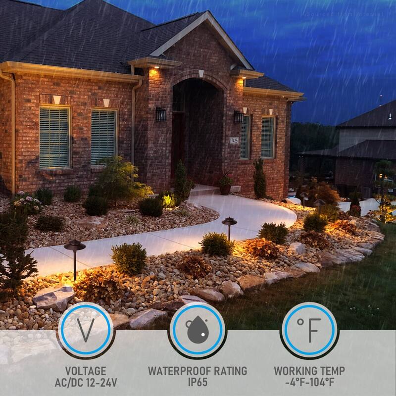 12 Pack 5CCT LED Landscape Pathway Lights, Double Layer