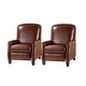 preview thumbnail 37 of 96, Gladis Modern Retro Genuine Leather Recliner with Nailhead Trim Set of 2 by HULALA HOME