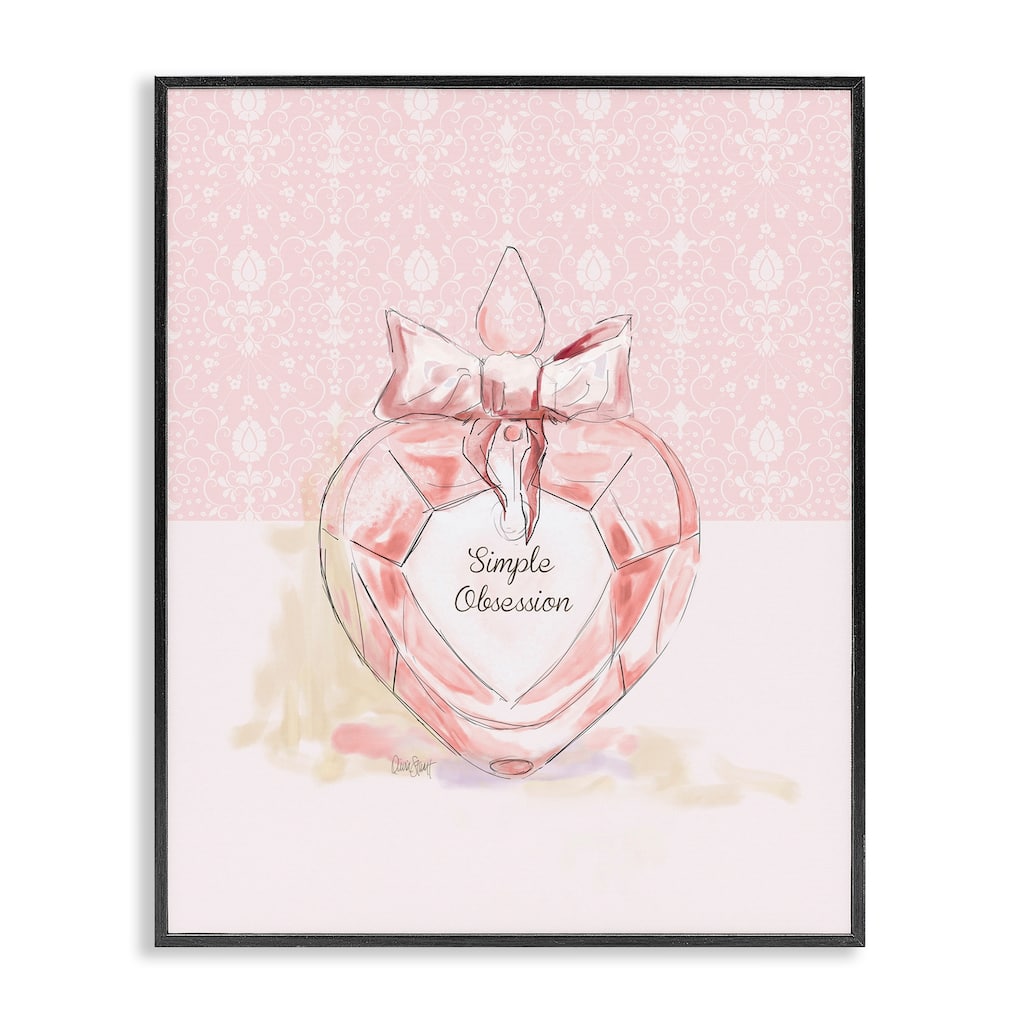 Stupell Simple Obsession Pastel Perfume Framed Giclee Art Design By Carol Robinson