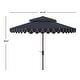 preview thumbnail 14 of 20, SAFAVIEH 9ft Outdoor Patio Umbrella, Double Top with Valance - UV Resistant, Auto Crank Tilt
