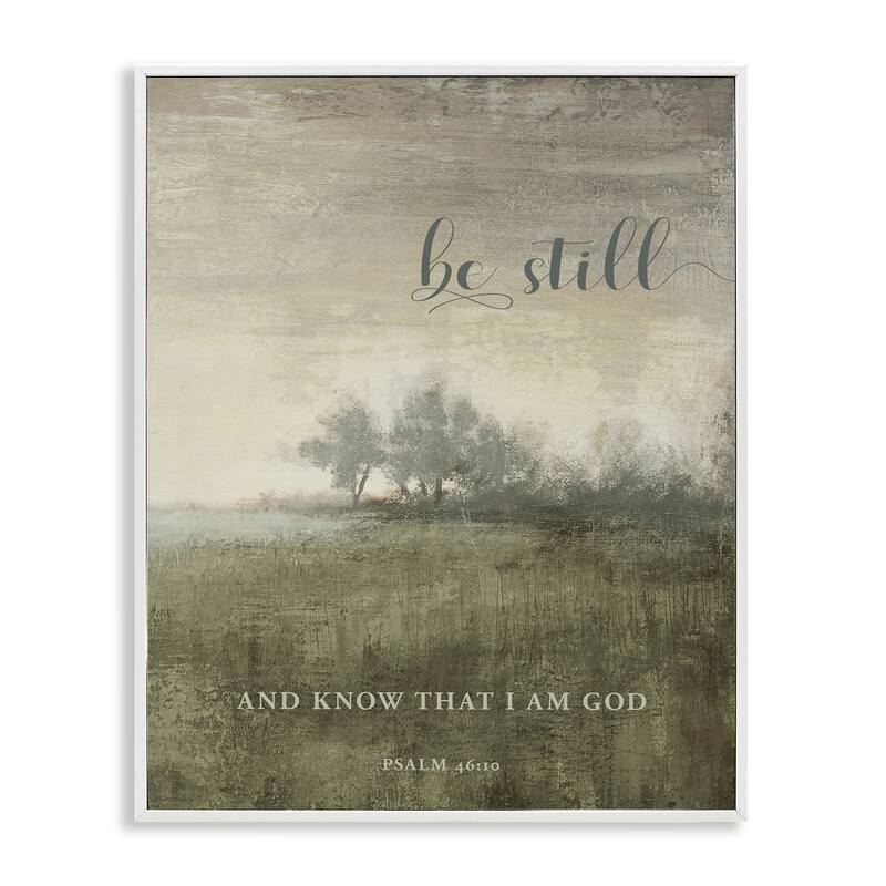Stupell Be Still over Rustic Landscape Framed Giclee Art Design By John Spaeth - 24 x 30 - White