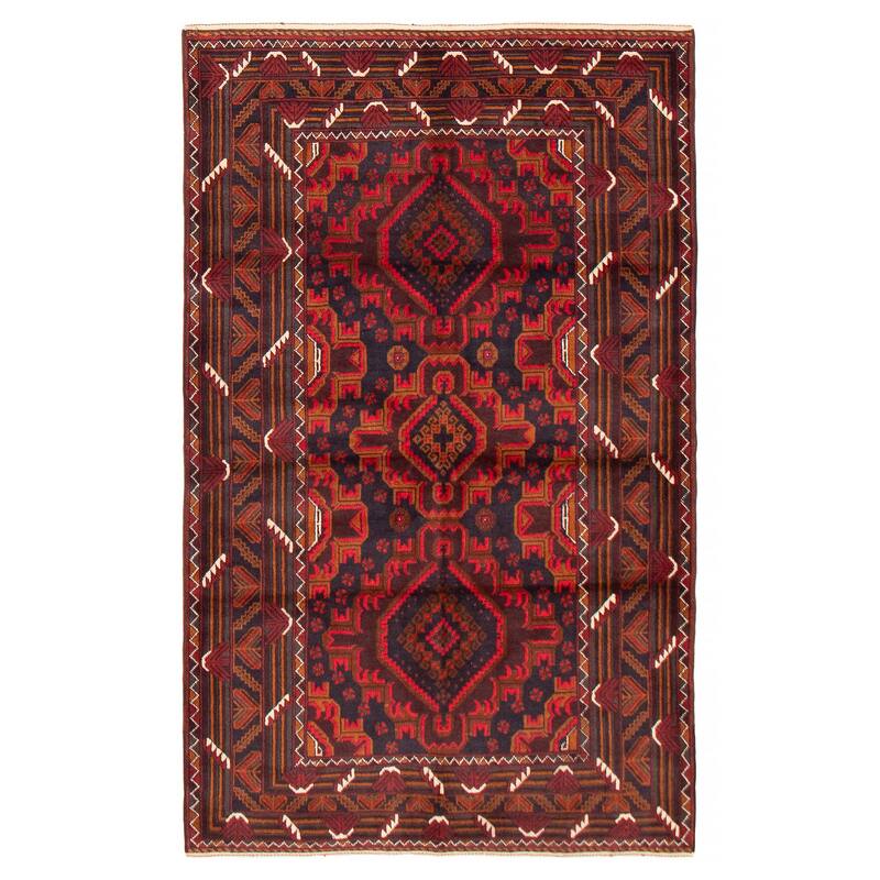 Teimani Red Rug 3'11" x 6'4" - 3'11 x 6'4 - Red - 3'11 x 6'4