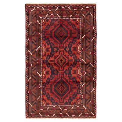 Teimani Red Rug 3'11" x 6'4" - 3'11 x 6'4