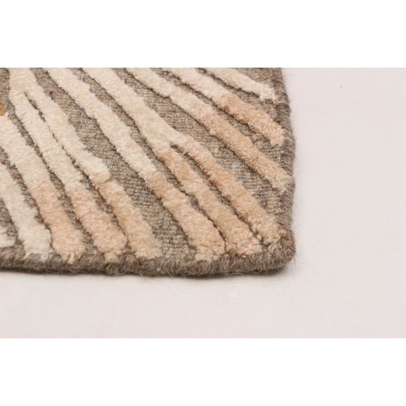 ECARPETGALLERY Hand-knotted Tangier Beige Wool Rug - 5'1 x 7'11
