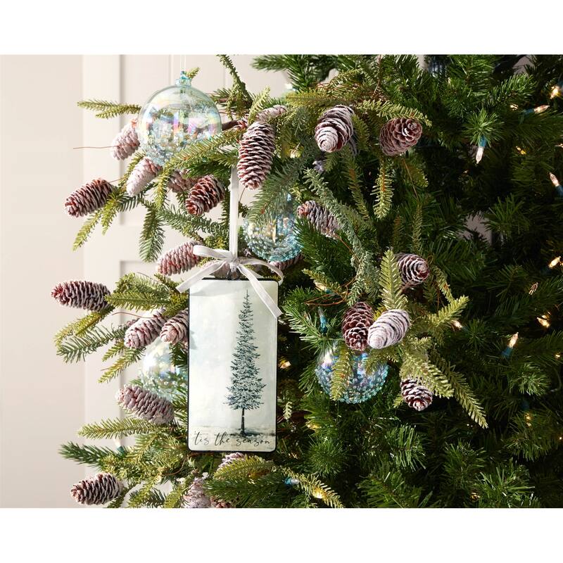 Tis the Season Pine Tree Ornament (Set of 12) - N/A
